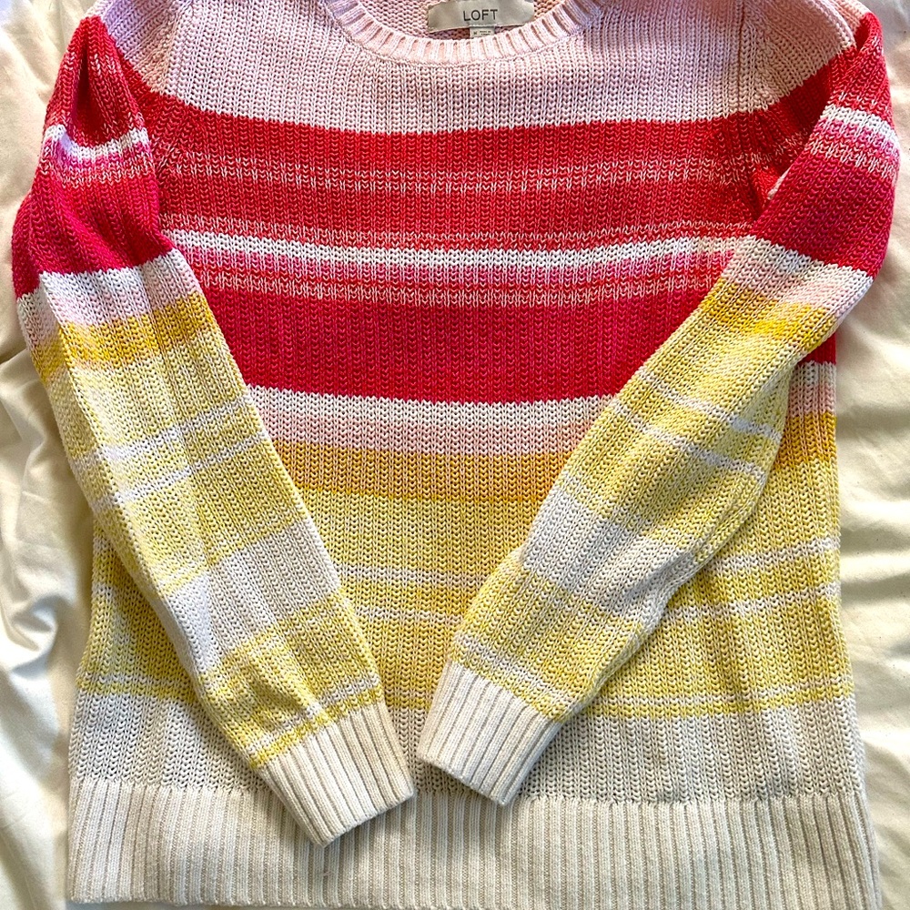 Loft red and yellow sweater. Size medium